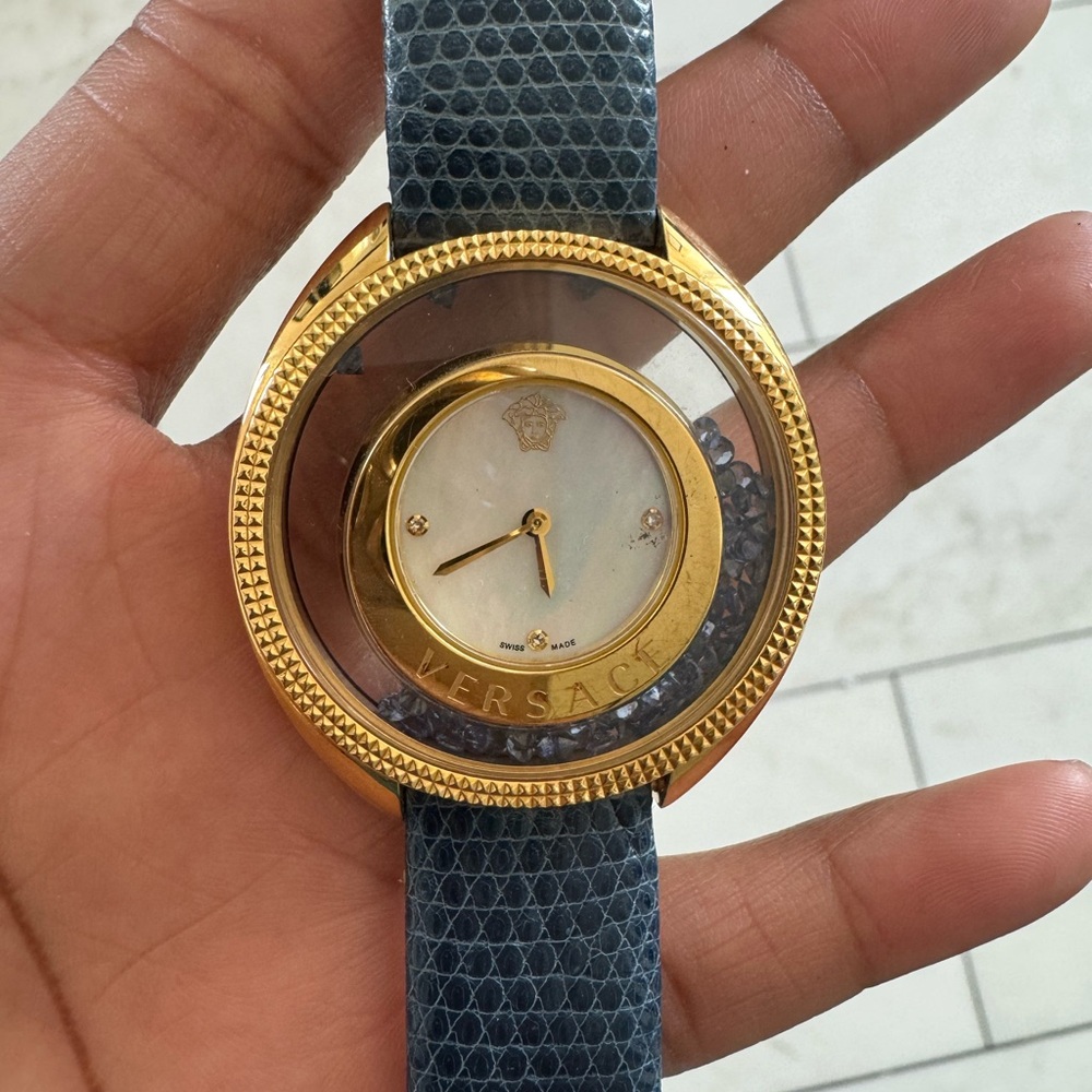Versace Gold and Blue Watch